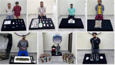 ضبط 16 متهماً في 13 قضية بـ6,2 كيلو من المواد المخدرة المتنوعة