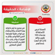 الصحة: غير صحيح ما يتداول حول الاستعانة بخدمات 100 طبيب وافد كانت الوزارة أنهت خدماتهم