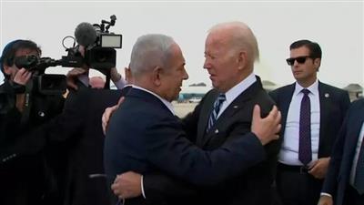 الرئيس الأميركي جو #بايدن يصل إلى #تل_أبيب و #نتنياهو يستقبله بالأحضان