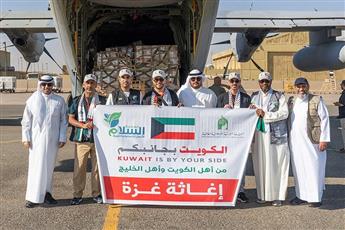 إقلاع الطائرة الـ 14 من الجسر الجوي الكويتي لإغاثة الأشقاء الفلسطينيين في قطاع غزة