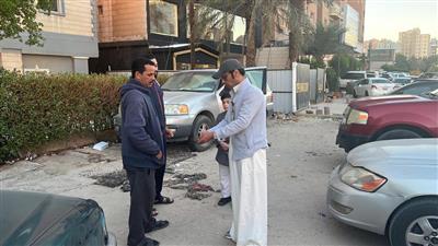 رفع 7 مركبات ووضع 27 ملصقًا وتوجيه 6 إنذارات و3 تعهدات في منطقة الفحيحيل
