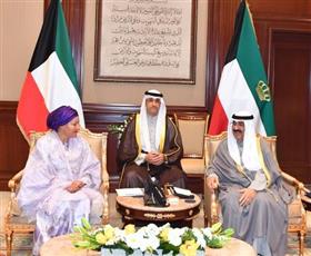سمو الأمير يستقبل نائب الأمين العام للأمم المتحدة بمناسبة زيارتها للبلاد