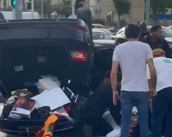 إصابة وزير الأمن القومي الاسرائيلي بعد انقلاب سيارته في منطقة الرملة