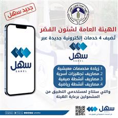 «هيئة القصر» تطرح 4 خدمات جديدة عبر «سهل» وموقعها الإلكتروني