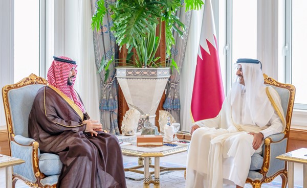 أمير قطر ووزير الدفاع السعودي بحثا العلاقات الثنائية والتطورات الإقليمية والدولية