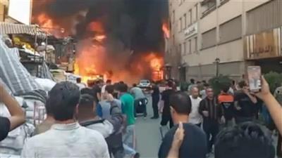 اندلاع حريق هائل في أحد أسواق طهران