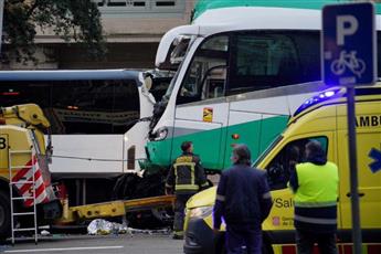 إسبانيا: 34 جريحا في حادث اصطدام حافلتين لنقل الركاب في برشلونة