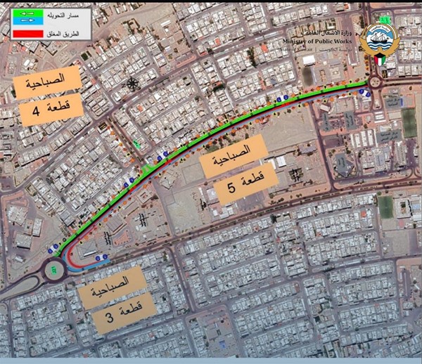 افتتاح جزئي لتحويلة مرورية في منطقة الصباحية شارع 9 السبت