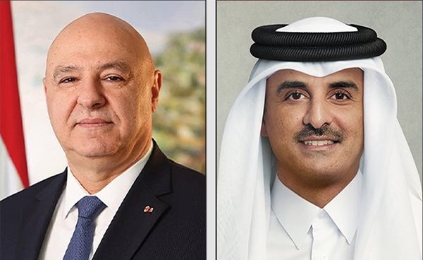 أمير قطر يبحث مع الرئيس اللبناني التطورات ويؤكد الاستعداد لدعم كل ما من شأنه دعم التهدئة