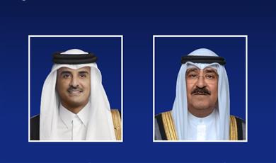 سمو أمير البلاد يبعث ببرقية تعزية إلى أمير قطر